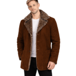 Men's Brown Suede Leather Coat - Torsten