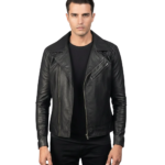 Men's Quilted Black Leather Biker Jacket - Torvald