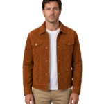 Men's Brown Suede Trucker Jacket - Sten