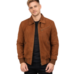 Men's Tan Suede Leather Jacket - Vemund