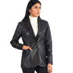 Women's Brown Leather Blazer ? Annika